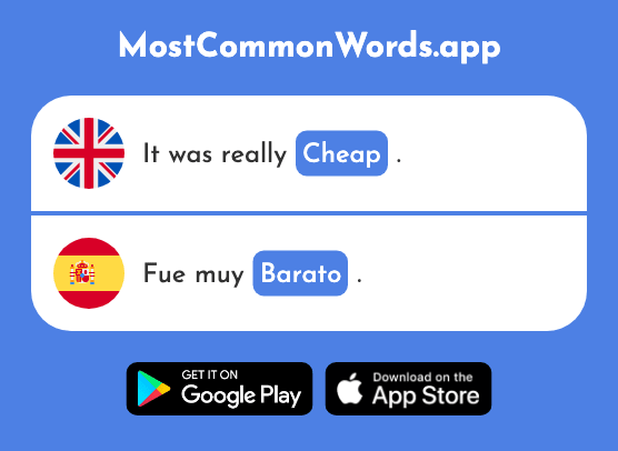 Cheap - Barato (The 2164th Most Common Spanish Word)