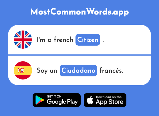 Citizen - Ciudadano (The 926th Most Common Spanish Word)