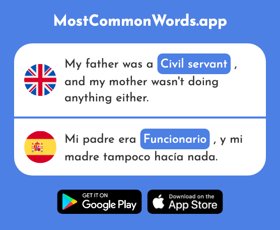 Civil servant - Funcionario (The 1212th Most Common Spanish Word)