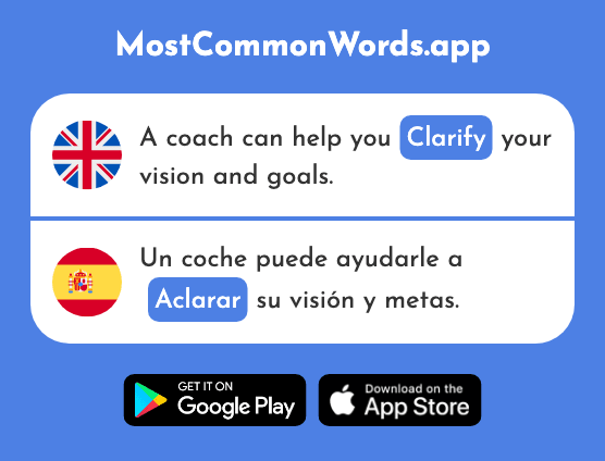 Clarify, clear up - Aclarar (The 1505th Most Common Spanish Word)