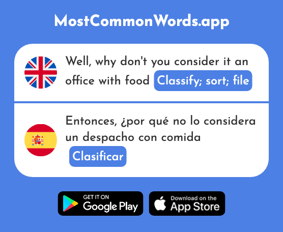 Classify, sort, file - Clasificar (The 2729th Most Common Spanish Word)
