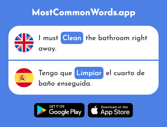 Clean - Limpiar (The 1713th Most Common Spanish Word)