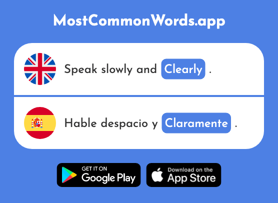 Clearly - Claramente (The 2074th Most Common Spanish Word)
