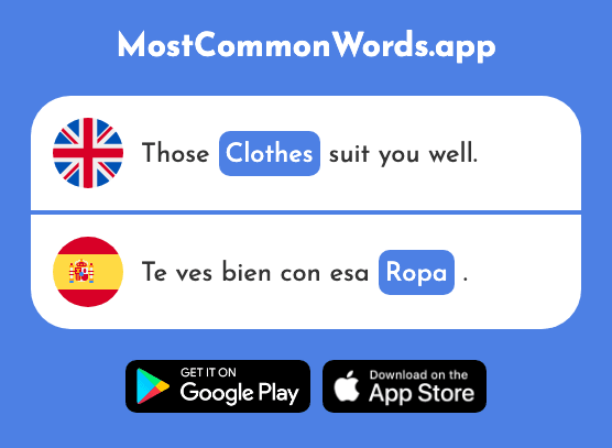 Clothes, clothing - Ropa (The 782nd Most Common Spanish Word)