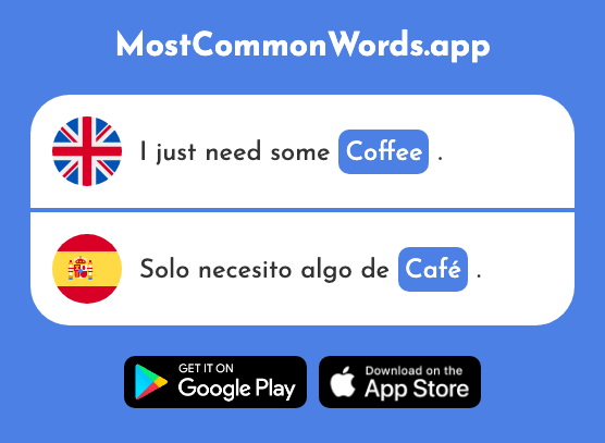 Coffee, cafe - Café (The 961st Most Common Spanish Word)