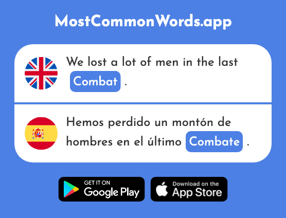 Combat, battle, fight - Combate (The 2504th Most Common Spanish Word)