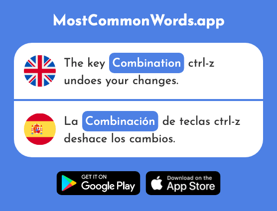 Combination - Combinación (The 2484th Most Common Spanish Word)