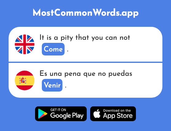 Come - Venir (The 118th Most Common Spanish Word)