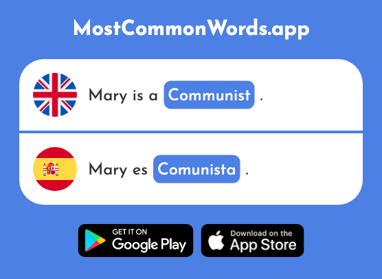 Communist - Comunista (The 1881st Most Common Spanish Word)