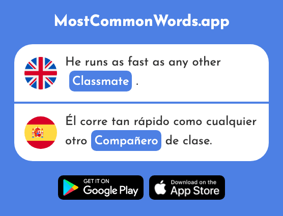 Companion, classmate - Compañero (The 551st Most Common Spanish Word)