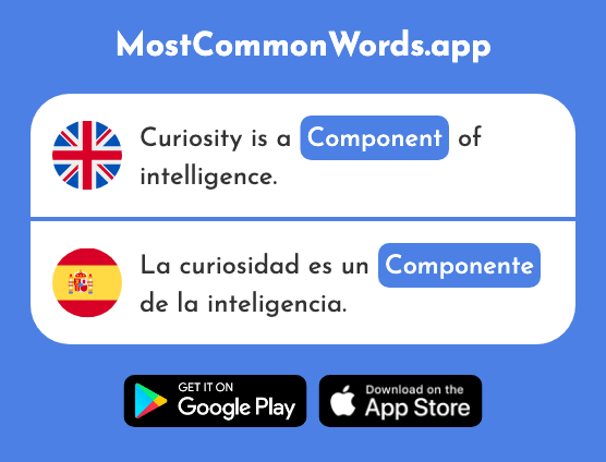 Component, ingredient - Componente (The 2275th Most Common Spanish Word)