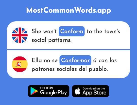 Conform - Conformar (The 1903rd Most Common Spanish Word)