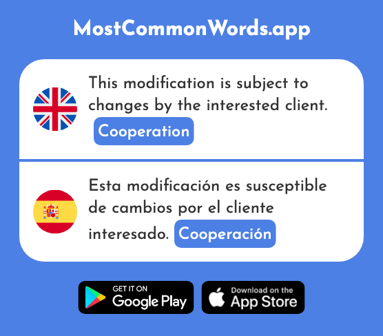 Cooperation - Cooperación (The 2762nd Most Common Spanish Word)