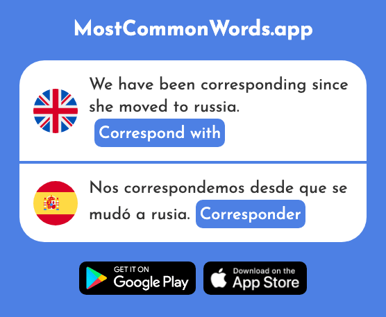 Correspond with - Corresponder (The 898th Most Common Spanish Word)