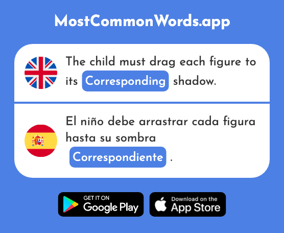 Corresponding - Correspondiente (The 1917th Most Common Spanish Word)