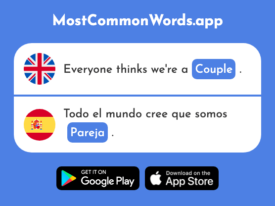Couple, pair - Pareja (The 893rd Most Common Spanish Word)