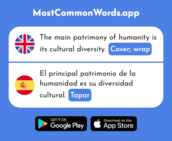 Cover, wrap - Tapar (The 2766th Most Common Spanish Word)