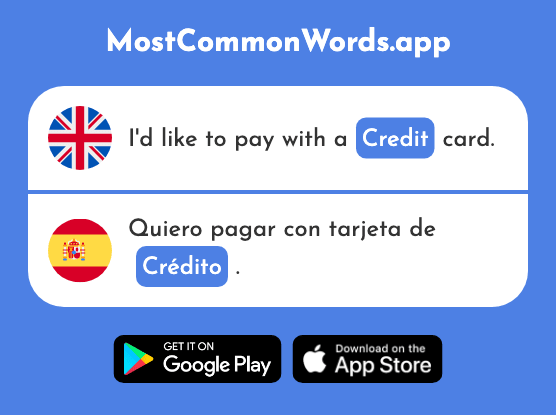 Credit, reputation - Crédito (The 1656th Most Common Spanish Word)