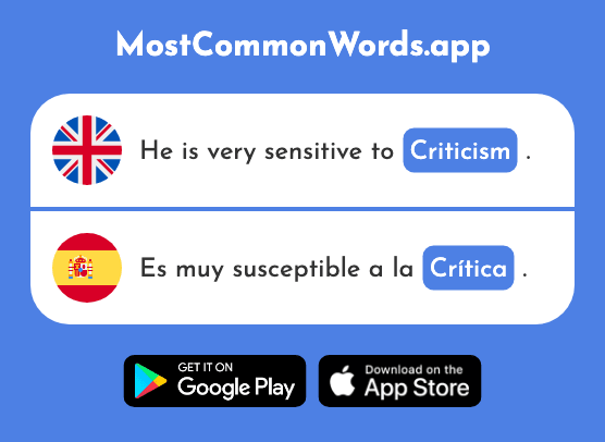 Criticism, critique - Crítica (The 1398th Most Common Spanish Word)