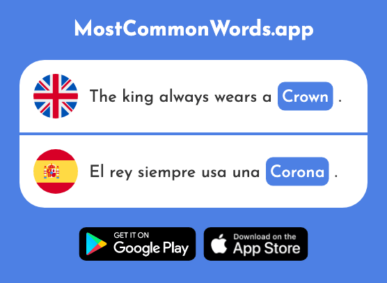 Crown - Corona (The 2450th Most Common Spanish Word)