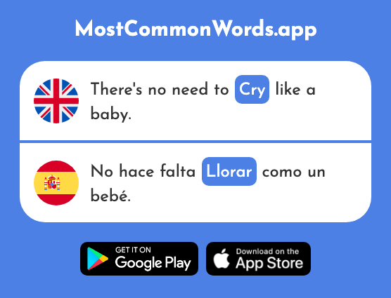 Cry - Llorar (The 630th Most Common Spanish Word)