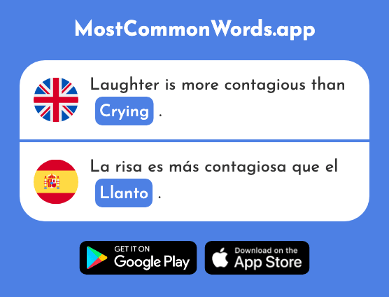 Crying, weeping - Llanto (The 2489th Most Common Spanish Word)