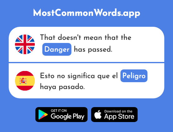 Danger, menace - Peligro (The 1170th Most Common Spanish Word)