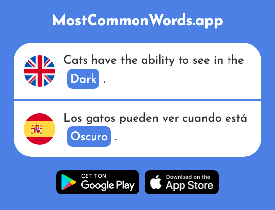 Dark, obscure - Oscuro (The 802nd Most Common Spanish Word)