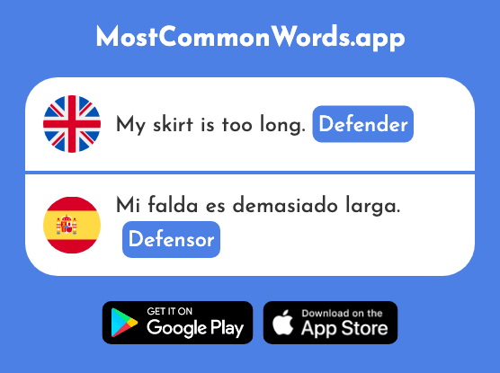 Defender - Defensor (The 2744th Most Common Spanish Word)