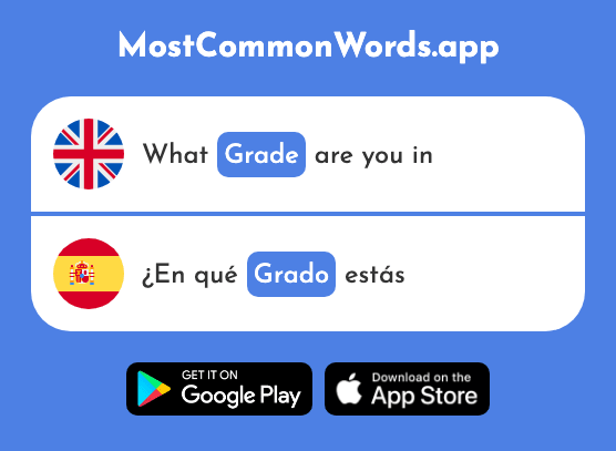 Degree, grade - Grado (The 954th Most Common Spanish Word)