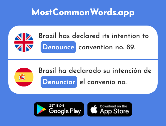 Denounce - Denunciar (The 1882nd Most Common Spanish Word)