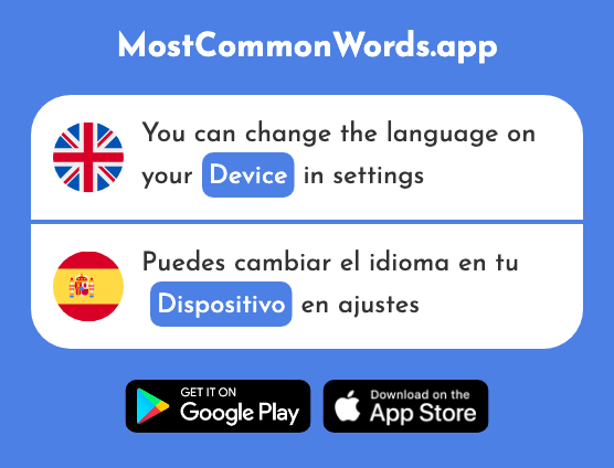 Device, mechanism - Dispositivo (The 2334th Most Common Spanish Word)