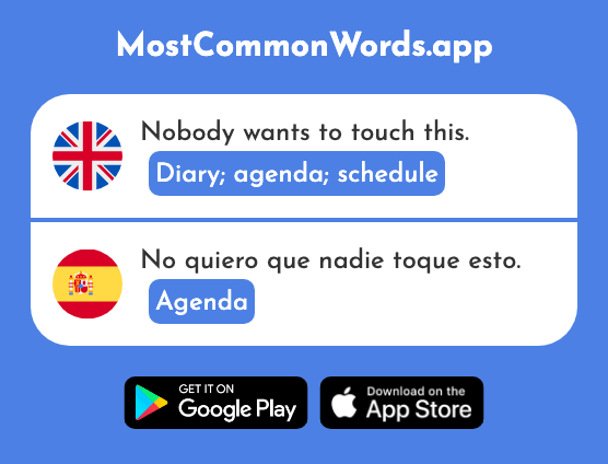 Diary, agenda, schedule - Agenda (The 2988th Most Common Spanish Word)
