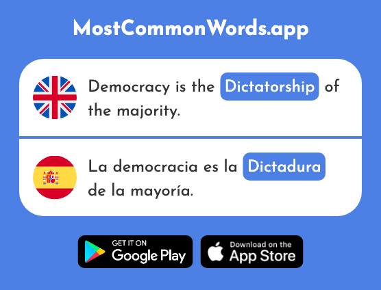 Dictatorship - Dictadura (The 2687th Most Common Spanish Word)