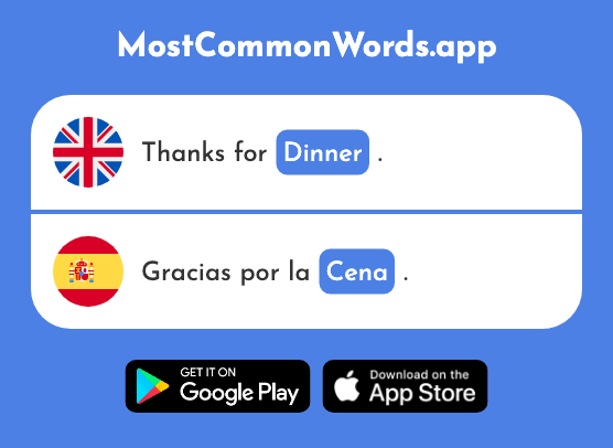 Dinner - Cena (The 2542nd Most Common Spanish Word)