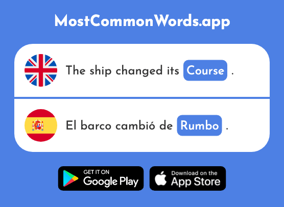 Direction, course, bearing - Rumbo (The 2153rd Most Common Spanish Word)