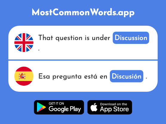 Discussion, argument - Discusión (The 1699th Most Common Spanish Word)