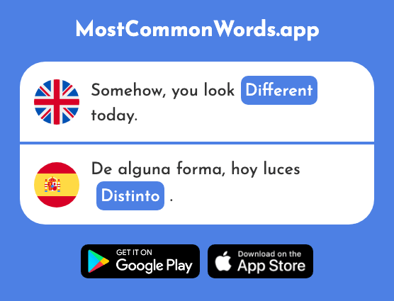 Distinct, different - Distinto (The 321st Most Common Spanish Word)