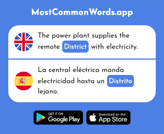 District, area - Distrito (The 2103rd Most Common Spanish Word)