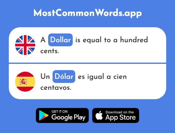 Dollar - Dólar (The 677th Most Common Spanish Word)