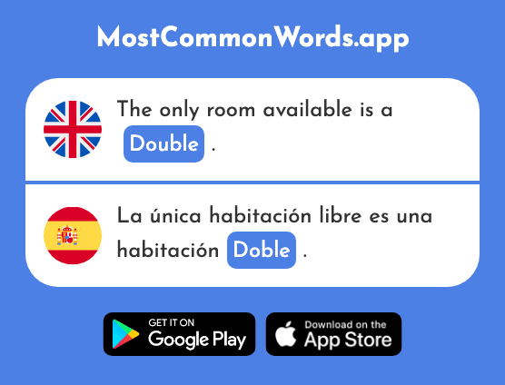 Double - Doble (The 1286th Most Common Spanish Word)