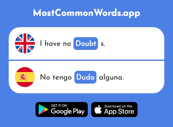 Doubt - Duda (The 541st Most Common Spanish Word)