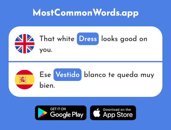 Dress - Vestido (The 1697th Most Common Spanish Word)