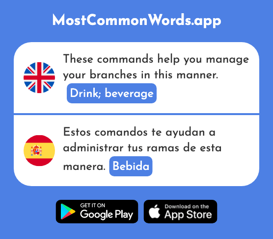 Drink, beverage - Bebida (The 2787th Most Common Spanish Word)
