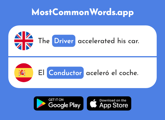 Driver, conductor - Conductor (The 2645th Most Common Spanish Word)