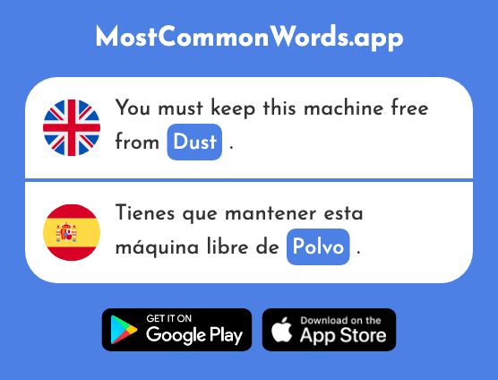 Dust, powder - Polvo (The 1643rd Most Common Spanish Word)