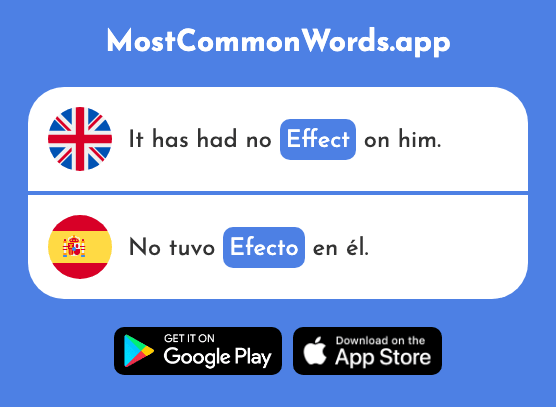 Effect - Efecto (The 309th Most Common Spanish Word)