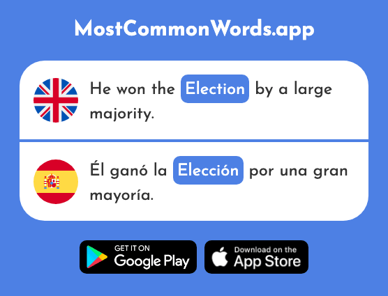 Election, choice - Elección (The 754th Most Common Spanish Word)