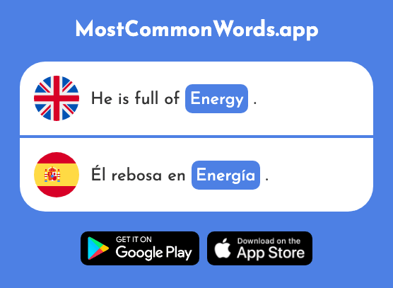 Energy, power - Energía (The 664th Most Common Spanish Word)