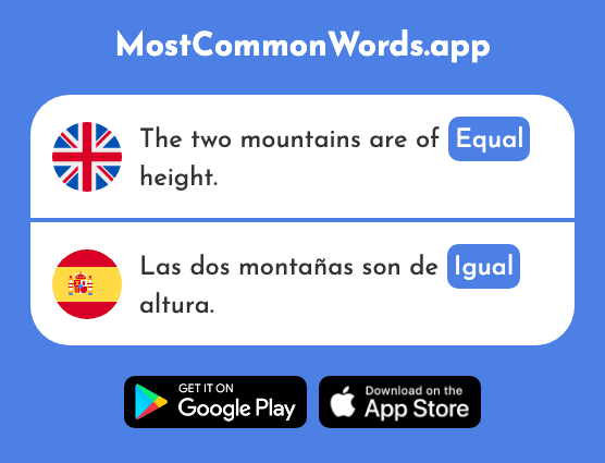 Equal, same - Igual (The 263rd Most Common Spanish Word)